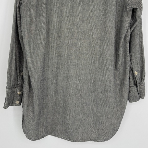 CP Shades Button Front Tunic Shirt Size Medium Gray Stripe 100% Cotton Casual - Picture 8 of 11